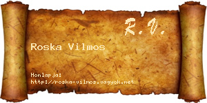 Roska Vilmos névjegykártya